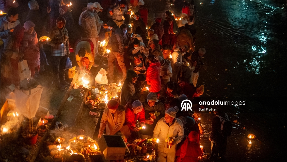 Nepalese remember deceased family members during Bala Chaturdasi Festival in Kathmandu