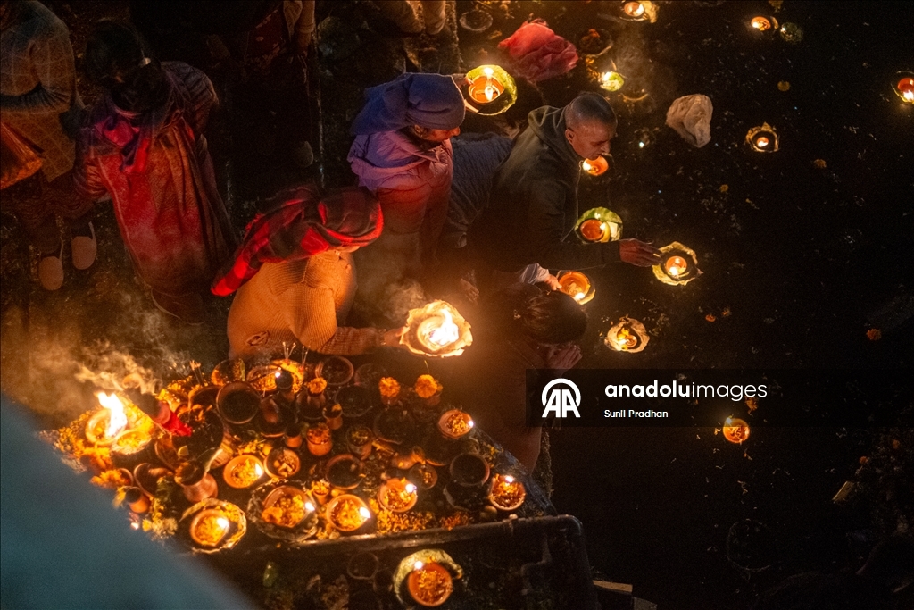 Nepalese remember deceased family members during Bala Chaturdasi Festival in Kathmandu