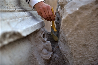 Ancient mask reliefs unearthed at Roman-era theater in southern Türkiye