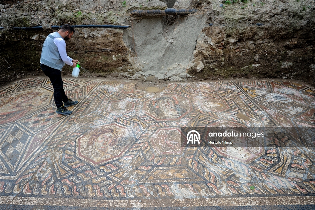 New section of ancient İznik mosaic revealed in Bursa
