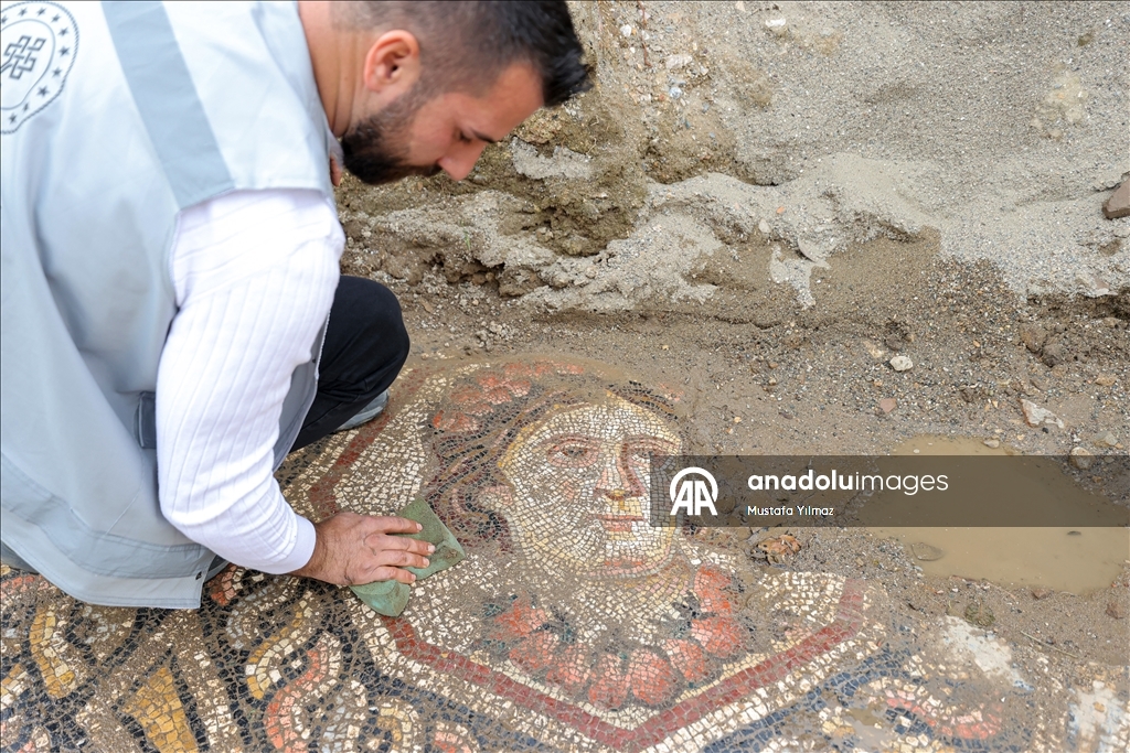 New section of ancient İznik mosaic revealed in Bursa