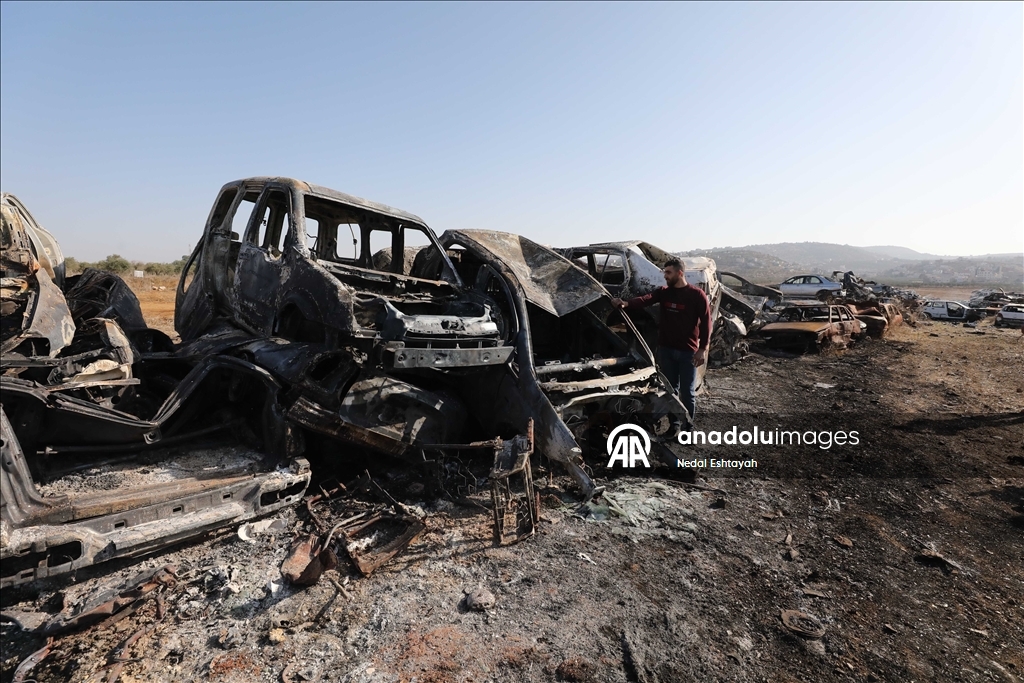 الضفة.. مستوطنون إسرائيليون يحرقون مستودع قطع غيار سيارات في نابلس