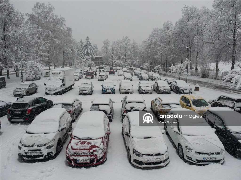 Южные регионы Польши засыпало снегом