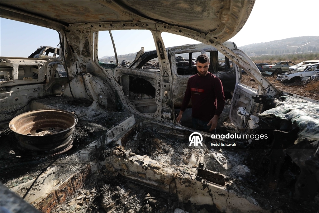 الضفة.. مستوطنون إسرائيليون يحرقون مستودع قطع غيار سيارات في نابلس