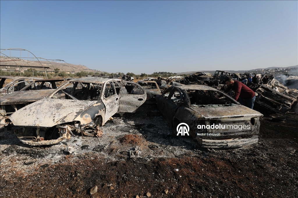 الضفة.. مستوطنون إسرائيليون يحرقون مستودع قطع غيار سيارات في نابلس