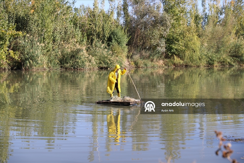 Dicle Nehri'nde 55 yıldır "kelek" üzerinde balık avlıyor