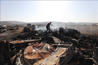 الضفة.. مستوطنون إسرائيليون يحرقون مستودع قطع غيار سيارات في نابلس