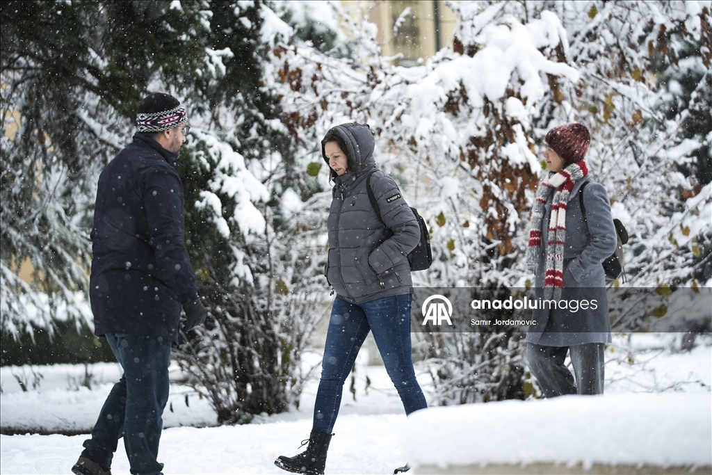 Столица Боснии и Герцеговины Сараево покрылась снегом