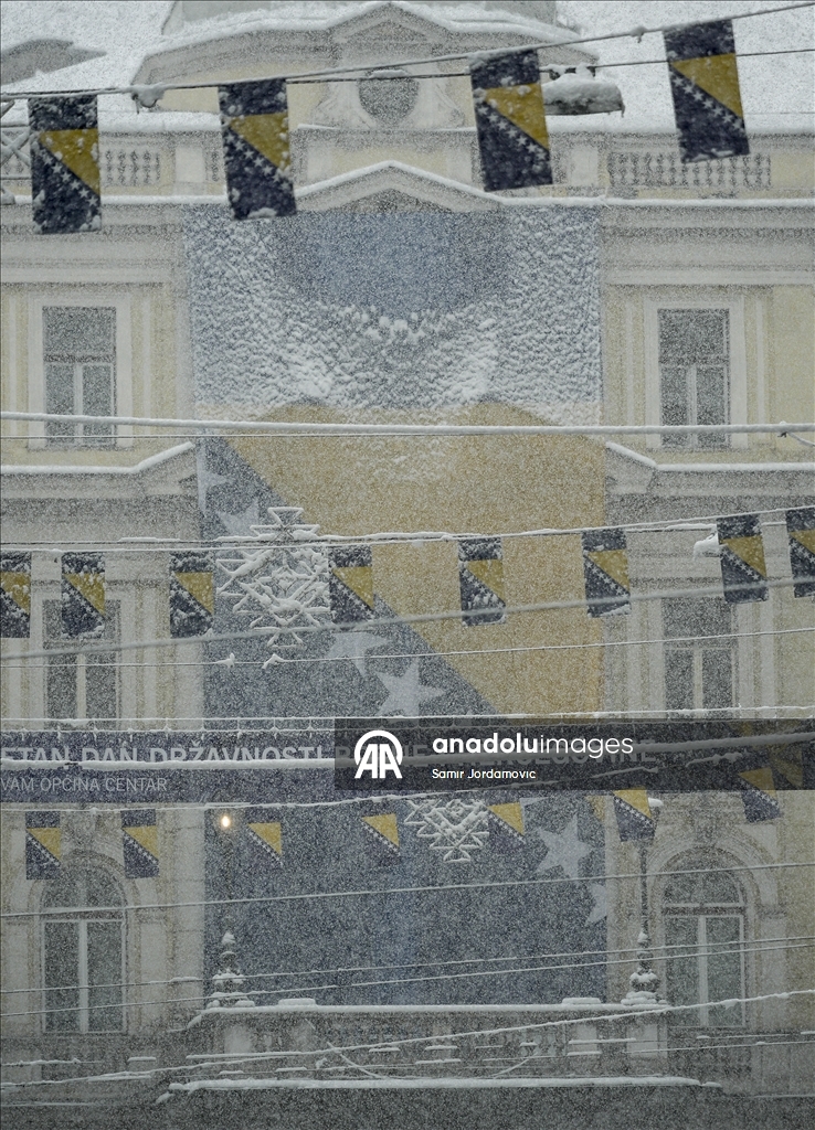 Столица Боснии и Герцеговины Сараево покрылась снегом