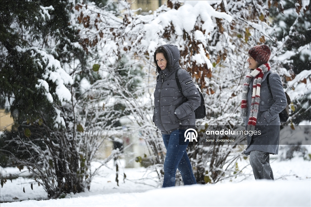 Столица Боснии и Герцеговины Сараево покрылась снегом