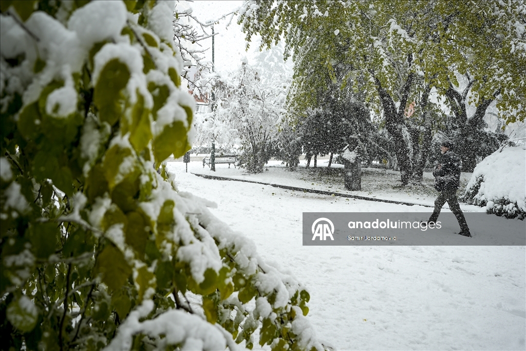 Столица Боснии и Герцеговины Сараево покрылась снегом