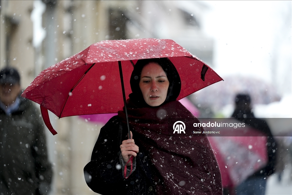 Столица Боснии и Герцеговины Сараево покрылась снегом