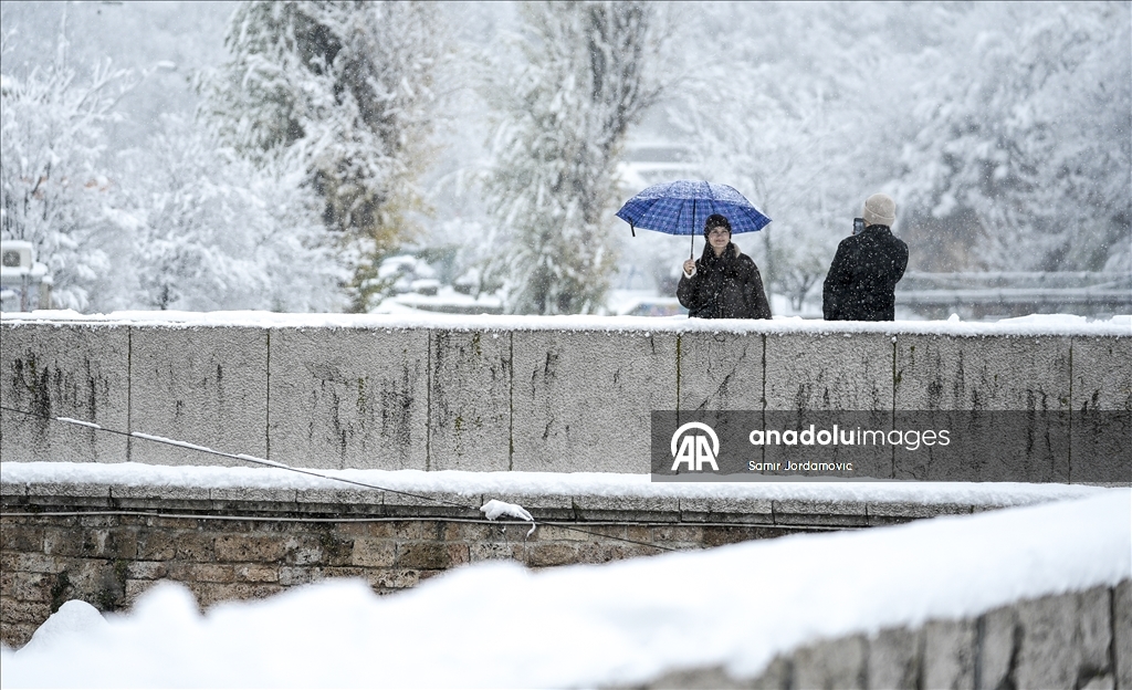 Столица Боснии и Герцеговины Сараево покрылась снегом