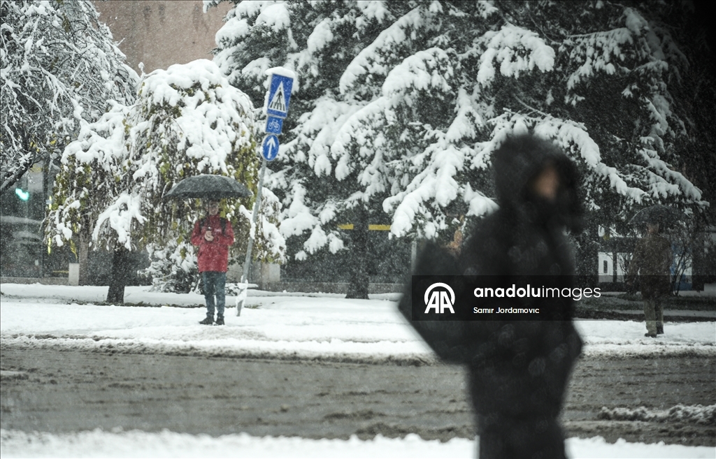 Столица Боснии и Герцеговины Сараево покрылась снегом