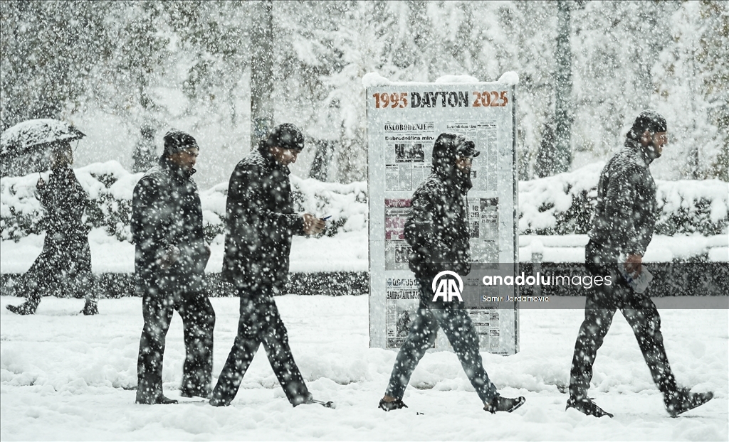 Столица Боснии и Герцеговины Сараево покрылась снегом