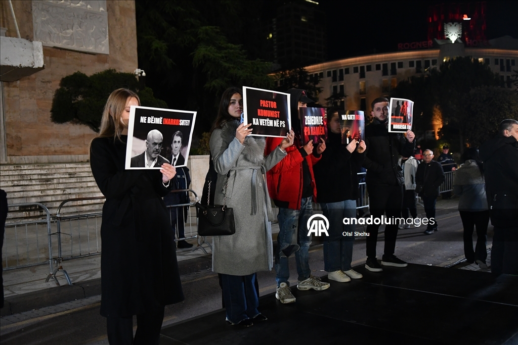 Антиправительственная акция в Албании
