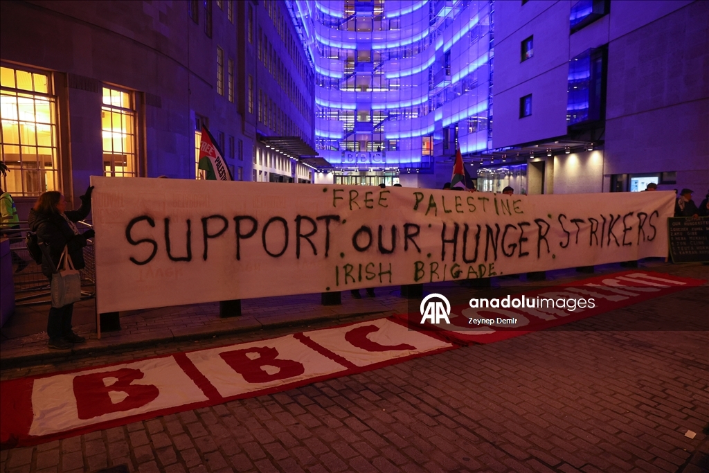 В Лондоне прошла акция протеста против молчания BBC об объявленной голодовке