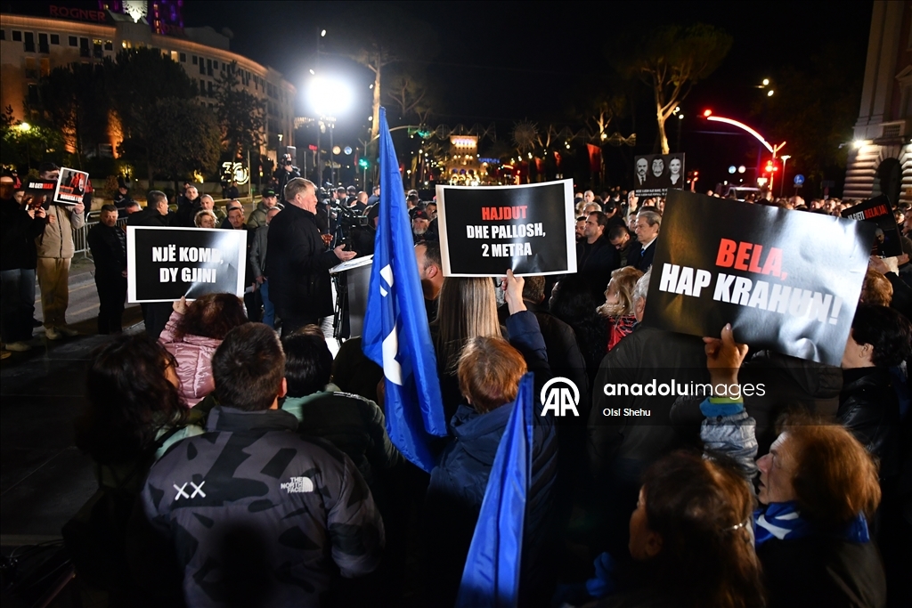Антиправительственная акция в Албании