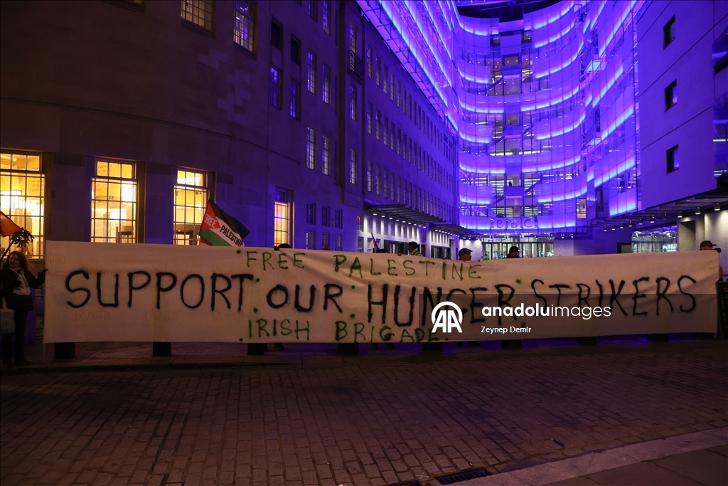 В Лондоне прошла акция протеста против молчания BBC об объявленной голодовке
