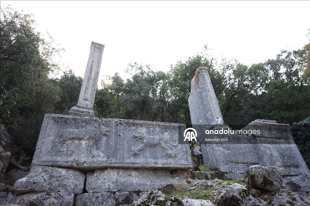 İlk defa kazı çalışması yapılan Termessos'taki iki anıt mezar ayağa kaldırılıyor