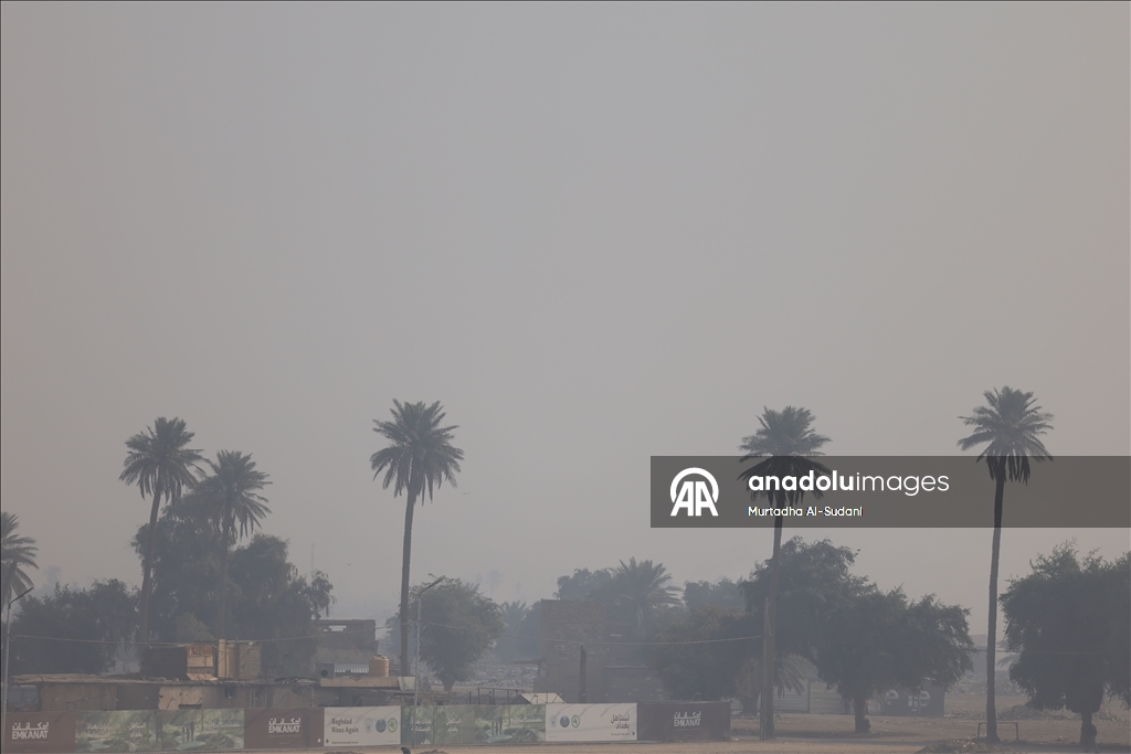 Irak’ın başkenti Bağdat’ta hava kirliliği görüntülendi