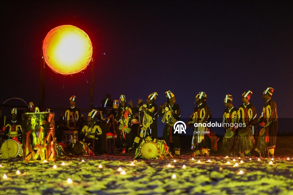 Fire show on the oceanfront in Senegal