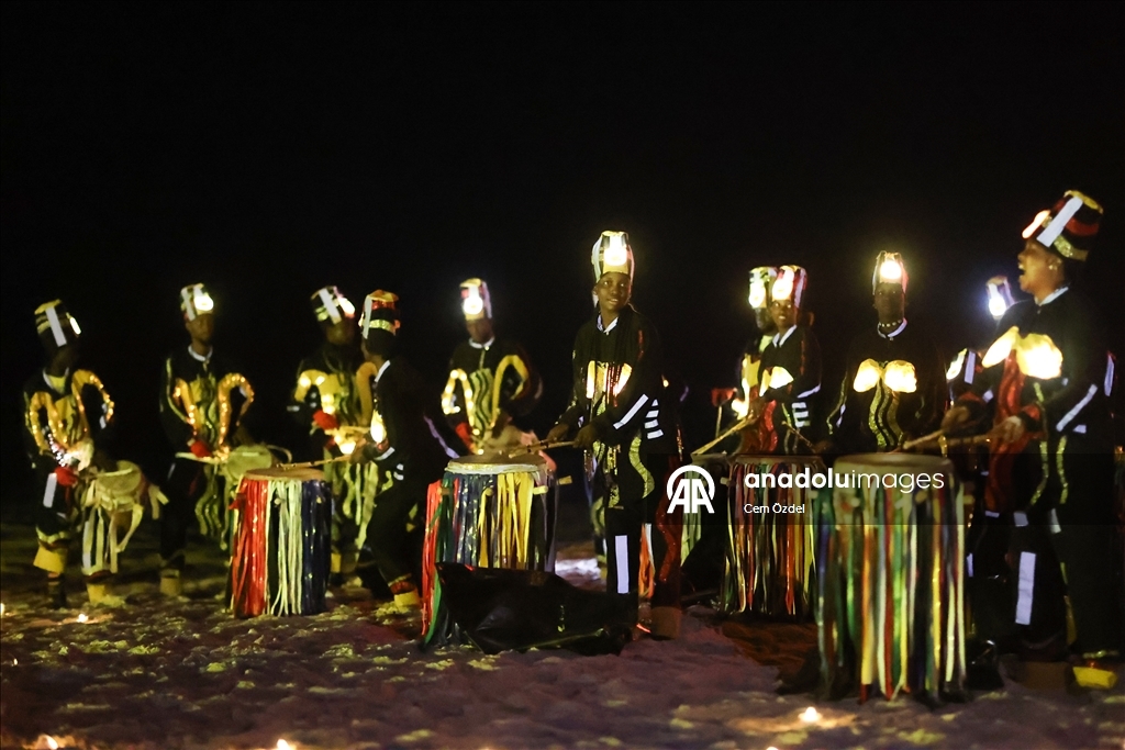 Fire show on the oceanfront in Senegal