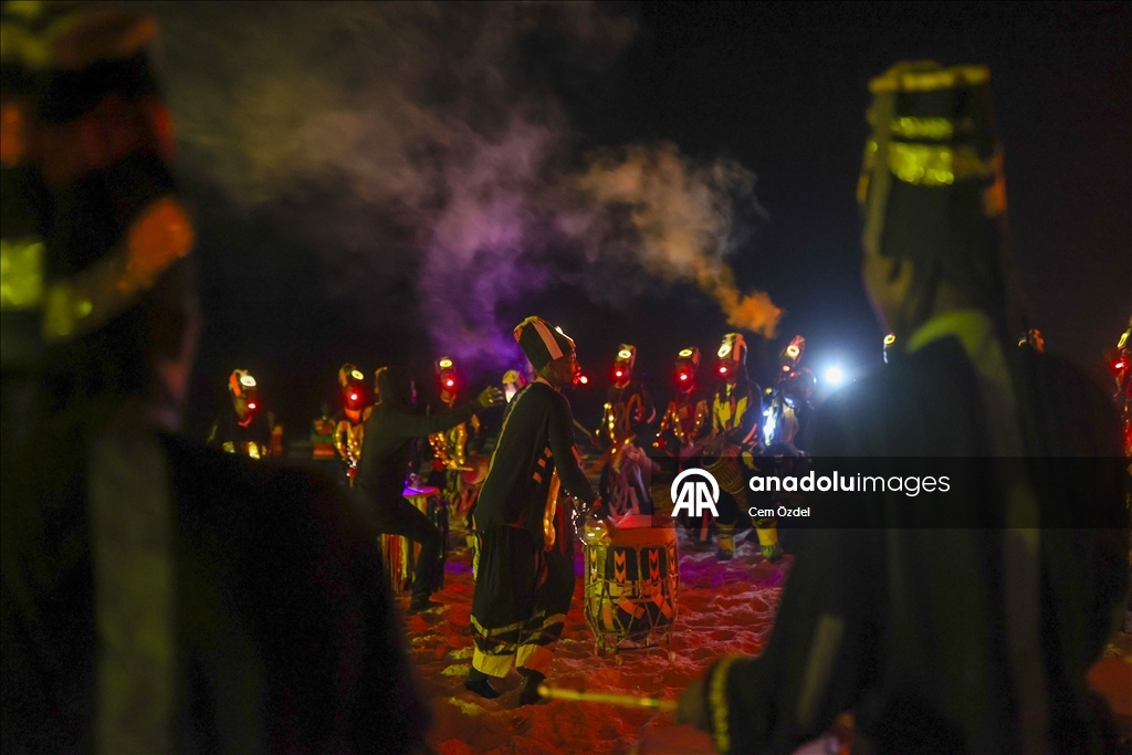 Fire show on the oceanfront in Senegal