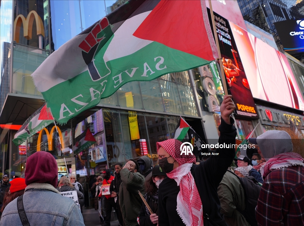 ABD'de Filistin'e destek gösterisi