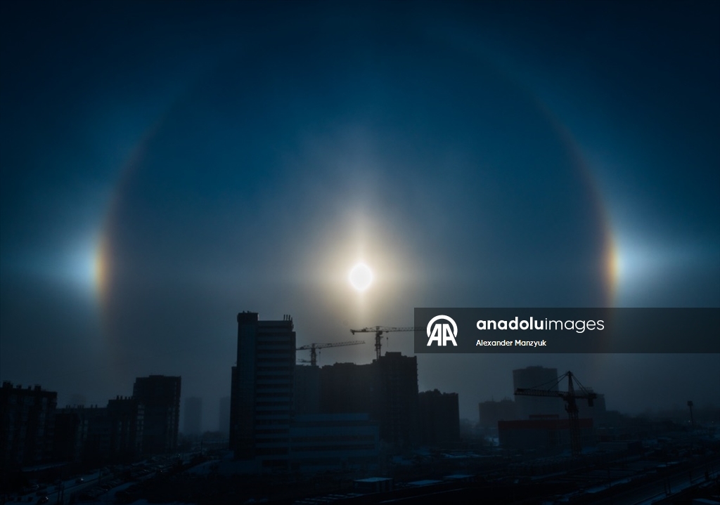 Sibirya’da eksi 30 derecede nadir görülen "halo" olayı izlendi