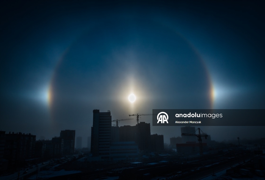 Sibirya’da eksi 30 derecede nadir görülen "halo" olayı izlendi