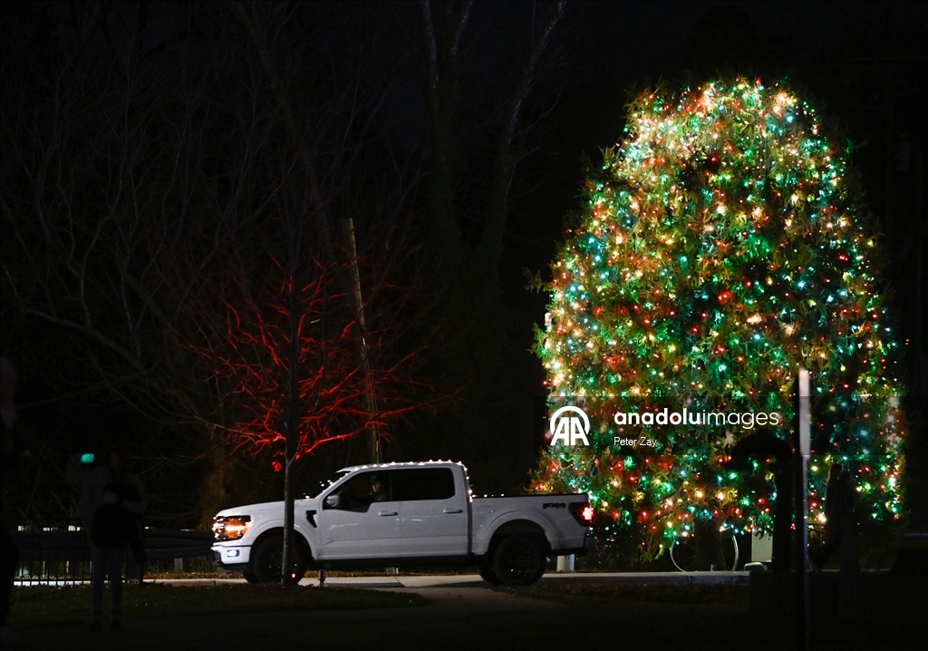 Tree lighting ceremony for the 70th illuminating of the McAden Mills in North Carolina
