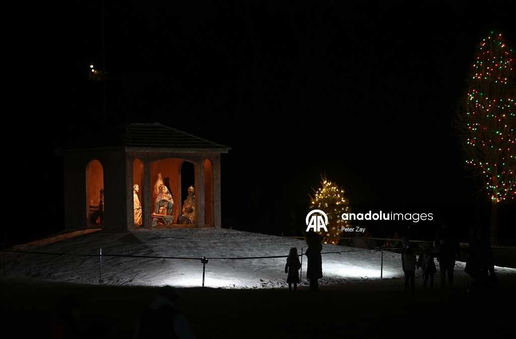 Tree lighting ceremony for the 70th illuminating of the McAden Mills in North Carolina