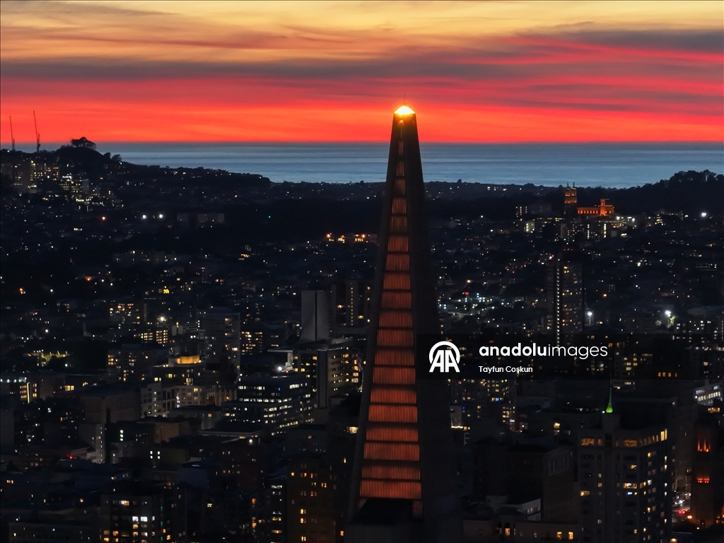Scenic views after sunset in San Francisco