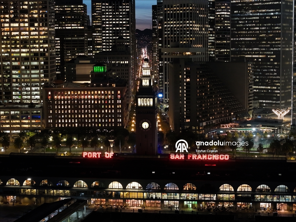 Scenic views after sunset in San Francisco