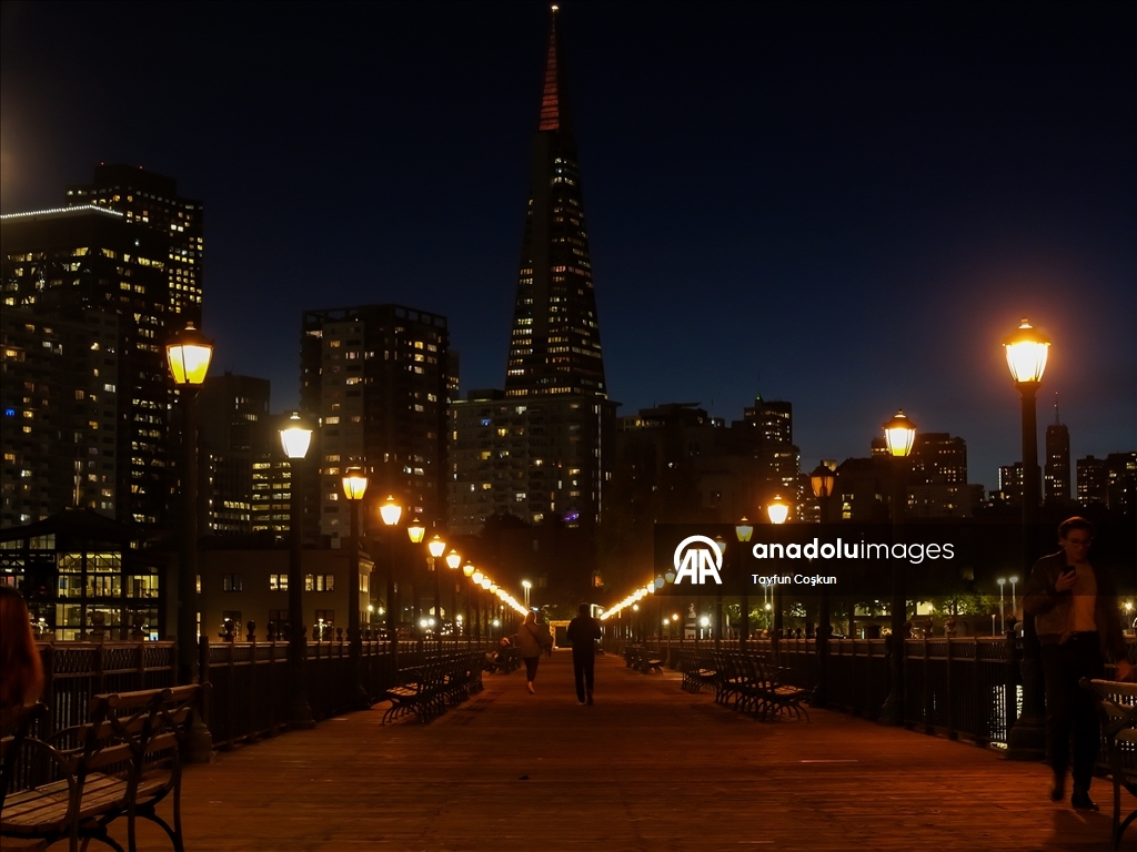 Scenic views after sunset in San Francisco