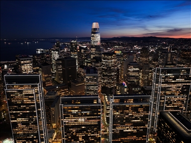 Scenic views after sunset in San Francisco