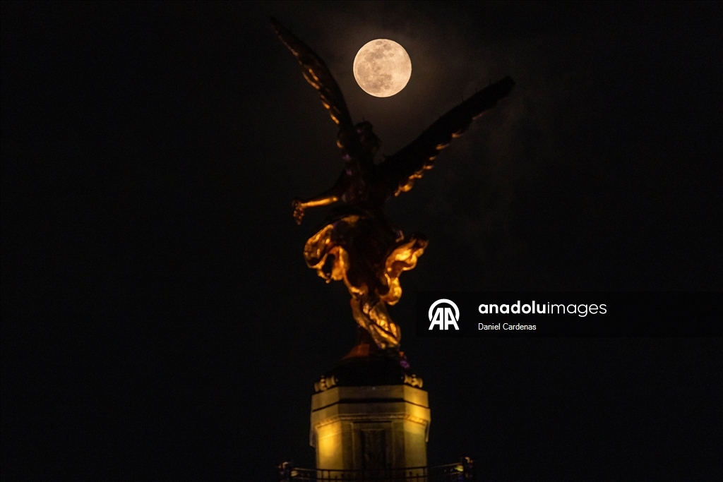 'The Cold Moon' the last supermoon of the year rises over Mexico City