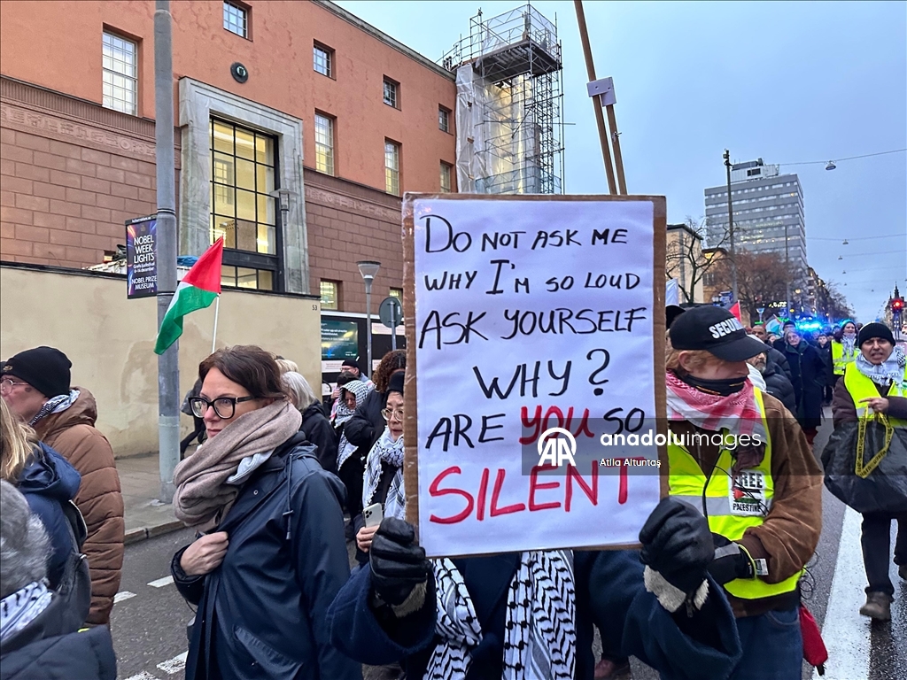 İsveç'te İsrail'in Gazze'ye devam eden saldırıları protesto edildi
