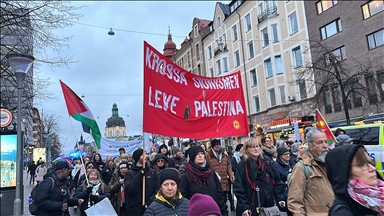 İsveç'te İsrail'in Gazze'ye devam eden saldırıları protesto edildi
