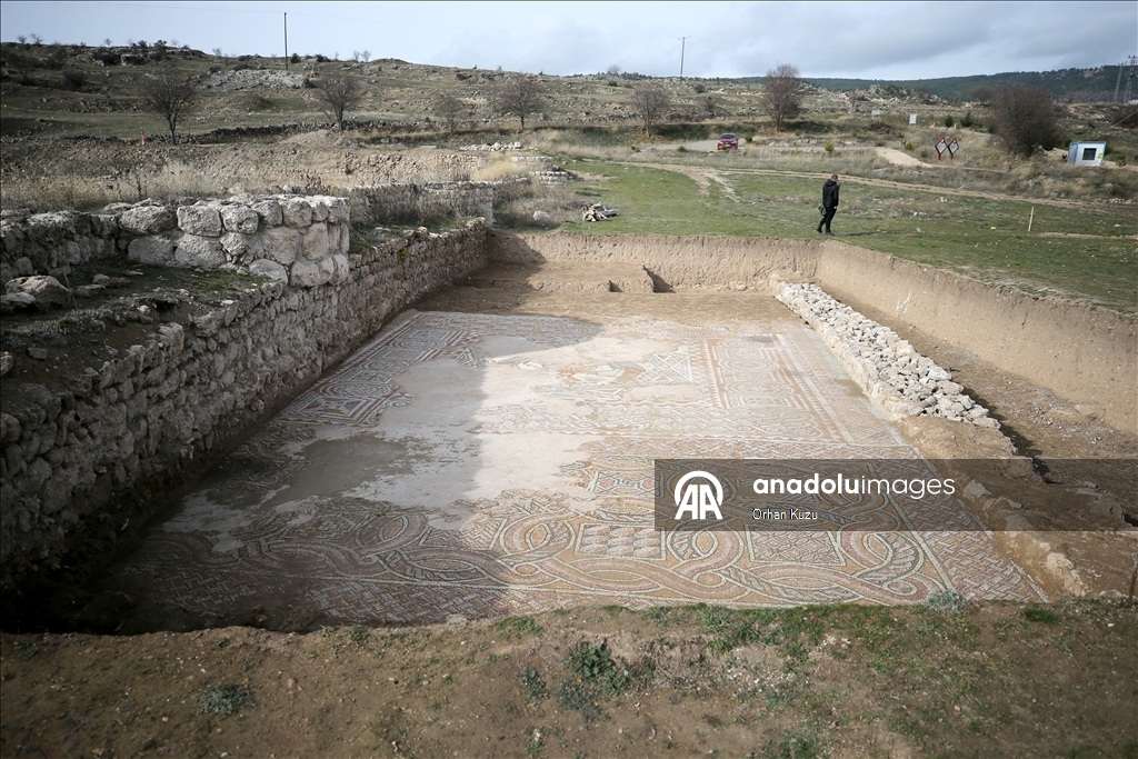 Hadrianopolis Antik Kenti'nde zemini mozaiklerle süslenmiş kabul salonu gün yüzüne çıkarıldı