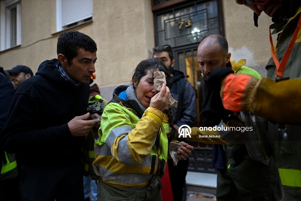Madrid'de orman itfaiyecilerinin gösterisine polis müdahale etti