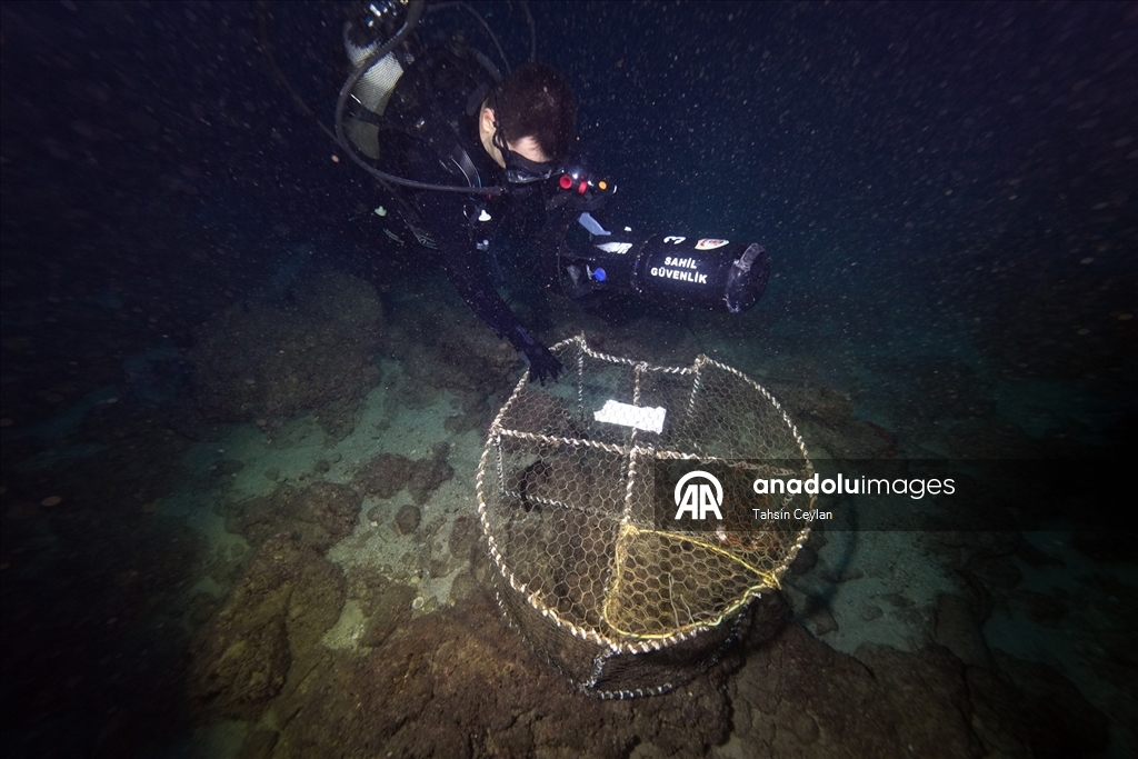 Doğu Akdeniz’de yasaklı av sepetleri denetimlerde tespit edilerek sudan çıkarıldı