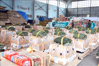 Indonesian National Armed Forces prepare aid for victims of flash floods and landslides in Indonesia