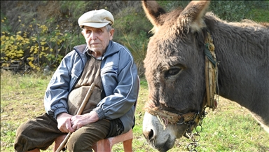 Görme engelli Raif dede yolunu 24 yıldır eşeği "Magare" sayesinde buluyor