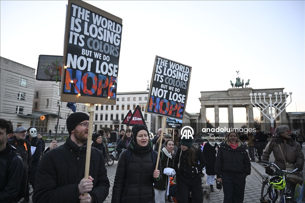 10th anniversary of the 2015 Paris Climate Agreement protest in Berlin
