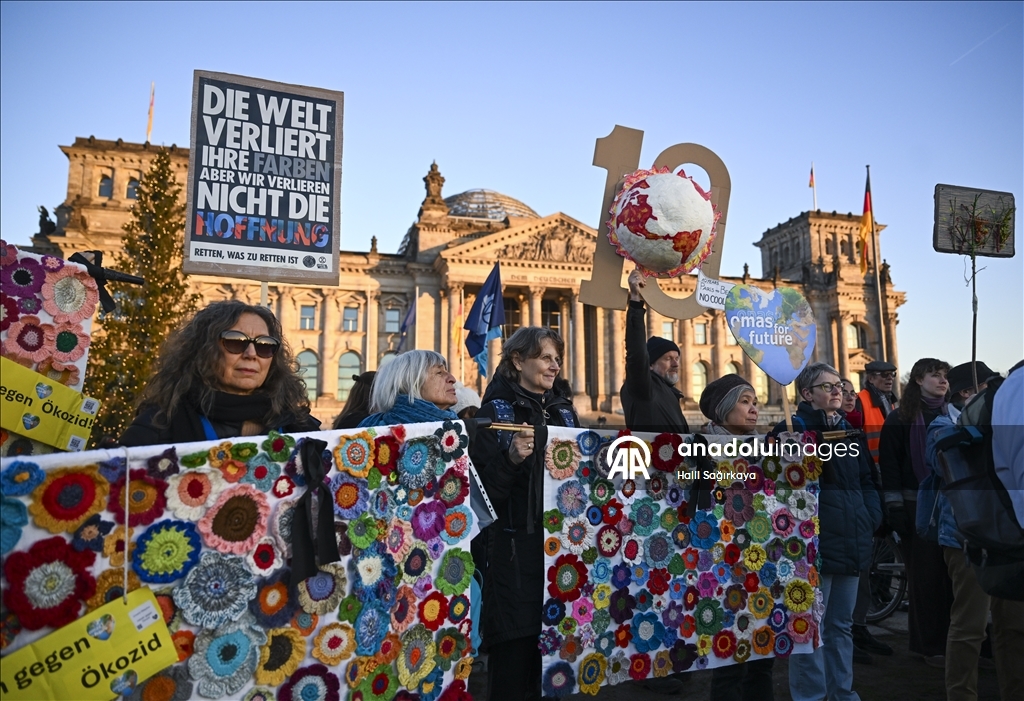 10th anniversary of the 2015 Paris Climate Agreement protest in Berlin