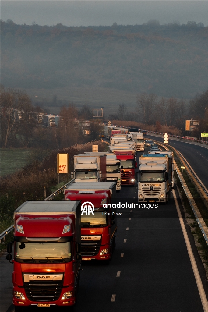 На границе Болгарии в Капитан-Андреево образовалась 15-километровая очередь из грузовиков