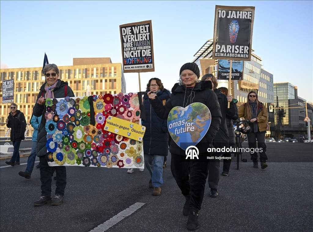 10th anniversary of the 2015 Paris Climate Agreement protest in Berlin