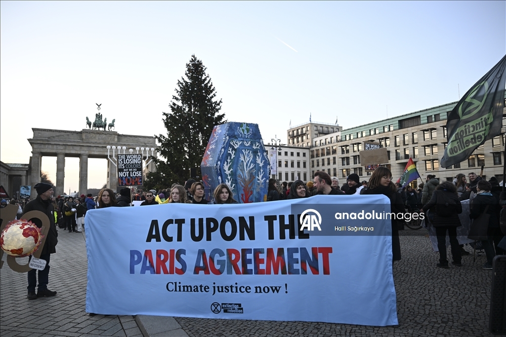 10th anniversary of the 2015 Paris Climate Agreement protest in Berlin